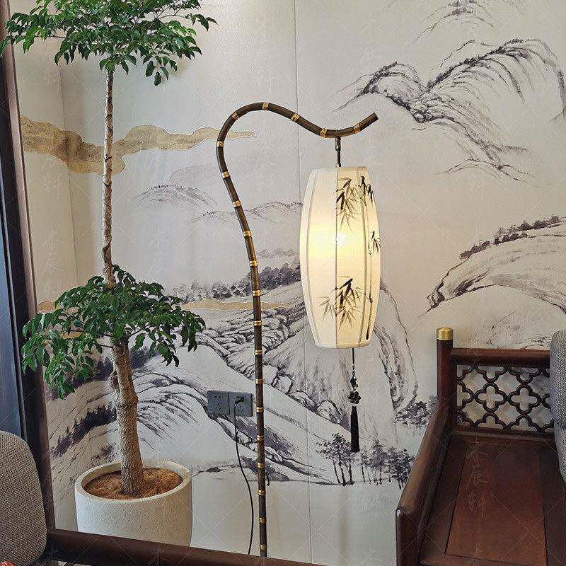 新式落地灯简约客厅灯具222灯复古书卧室中禅意民宿酒房店装饰竹