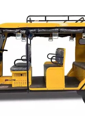 印度双排电动三轮车区旅游观光景嘟人嘟车多座pc-24717顶棚载架客