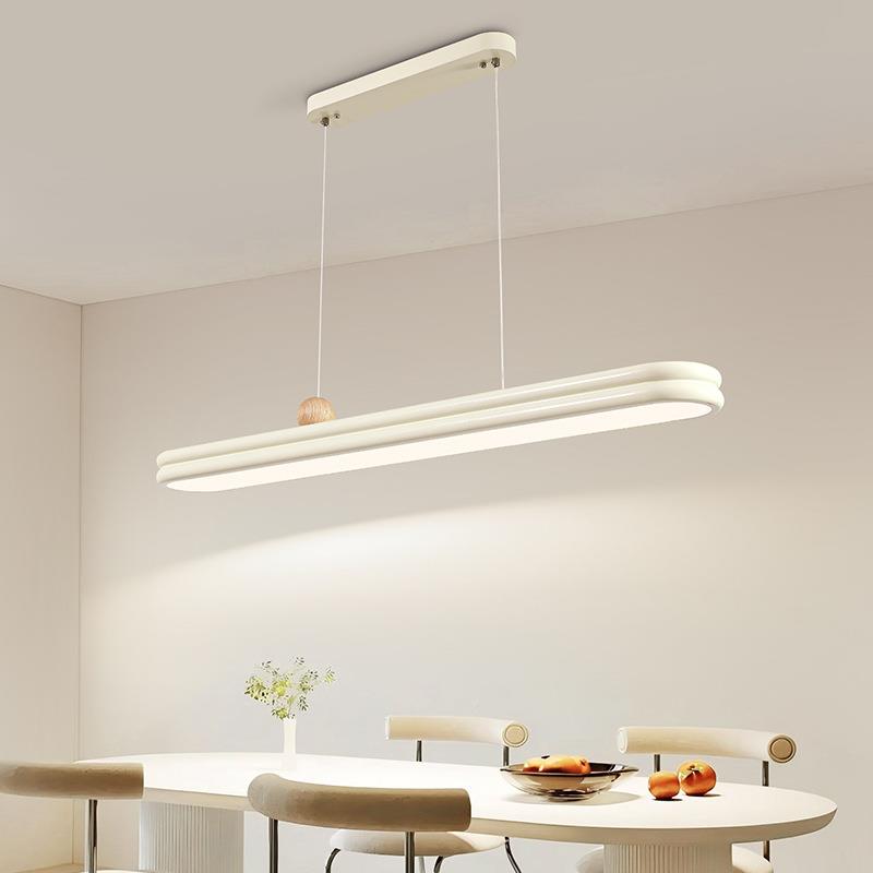 全光谱餐厅吊灯现代简约奶油风红长条餐网山灯具3一字桌吊中灯335