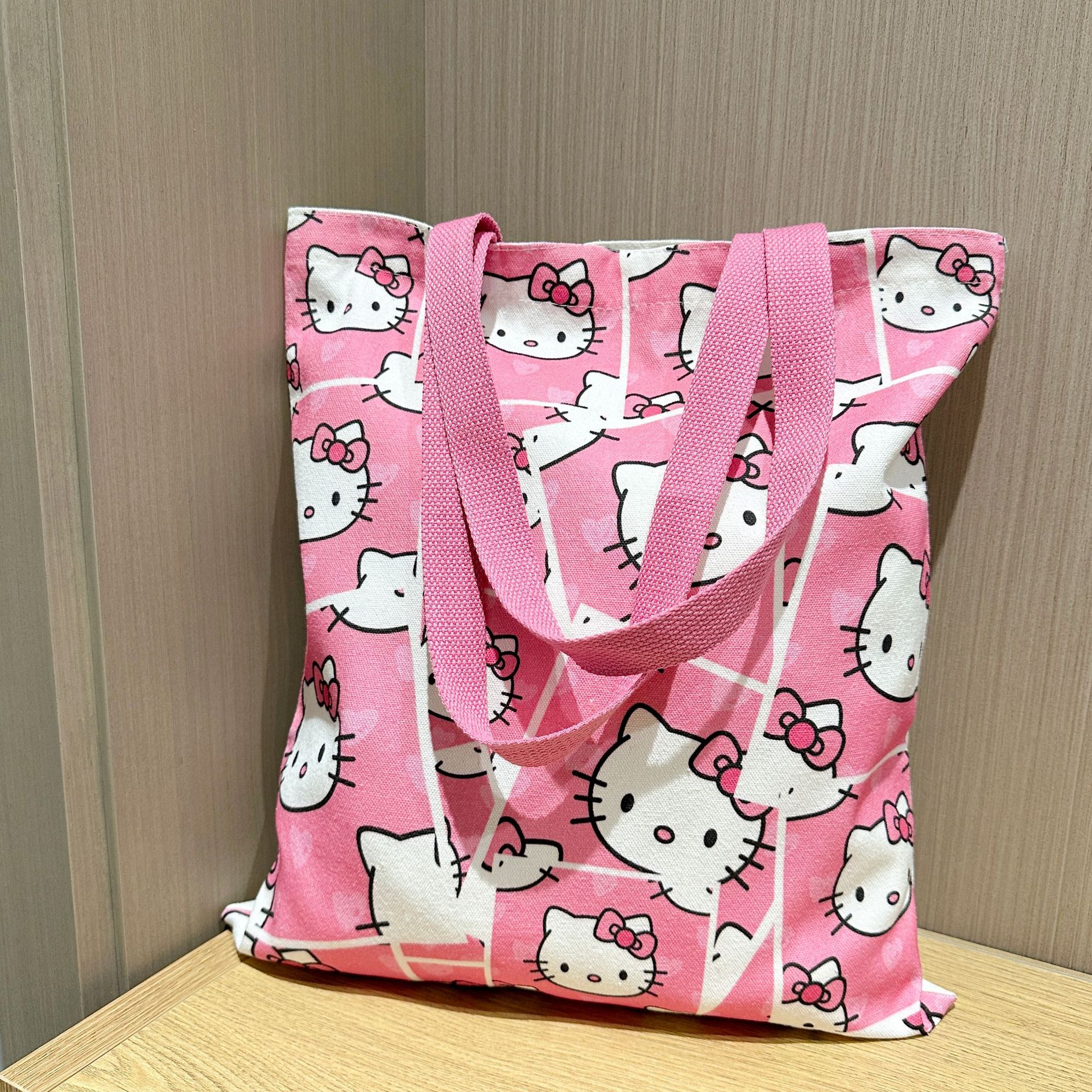 2024新款Kitty猫帆布包可爱凯蒂猫大容量学生手拎包卡通手提袋女
