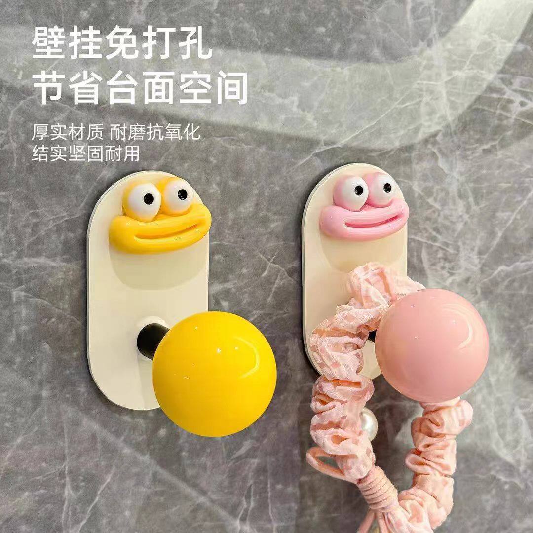 多巴胺卡通挂钩免打孔强力粘胶家用卫生间创意墙壁挂毛巾收纳粘钩