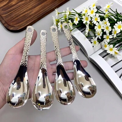 新款加厚轻奢304不锈钢调羹喝汤成人吃饭勺子ins高颜值甜品勺