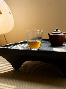 如是/侘寂风黑色碳化木方形小茶几复古做旧飘窗榻榻米矮茶几炕几