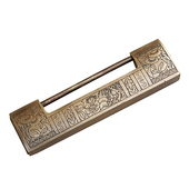 中式 门锁箱书柜横开挂锁浇铸家用通用小铜锁插销锁 锁纯铜仿古老式