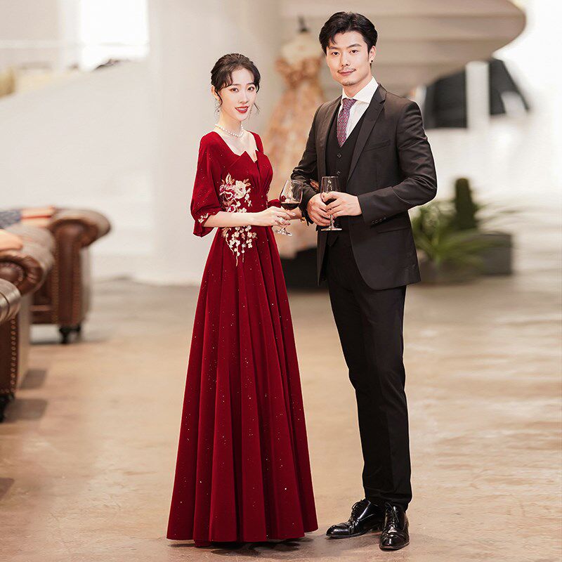 大码敬酒服新娘200斤加肥加大宴会气质胖mm晚礼服连衣裙平时可穿