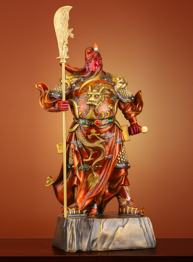 《忠义盖世》纯铜武财神关公摆件关羽关二爷关公佛像招财供奉神像