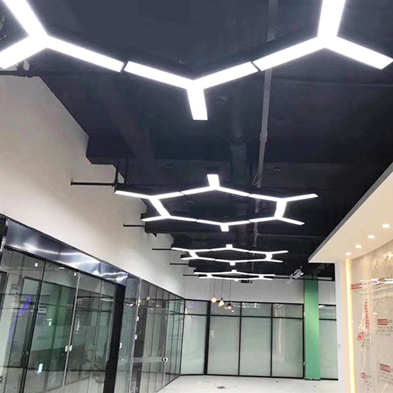 led办公室吊灯创意个性简约铁艺健身房饭厅工业风Y字造型照明灯具
