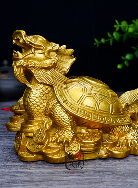 黄铜龙龟八卦龟铜母子铜乌龟貔貅金蟾麒麟招财家居饰品店铺摆件