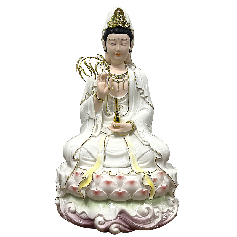 观音菩萨家用供奉观音佛像陶瓷汉白玉观音菩萨家用供奉观音佛像