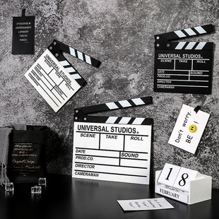 复古电影打板拍照道具场记板导演板木质摄影创意装饰摆件墙面挂件