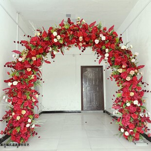 2023新款 饰花门开业庆典活动花门幸福农村花架造型 满花拱门婚庆装