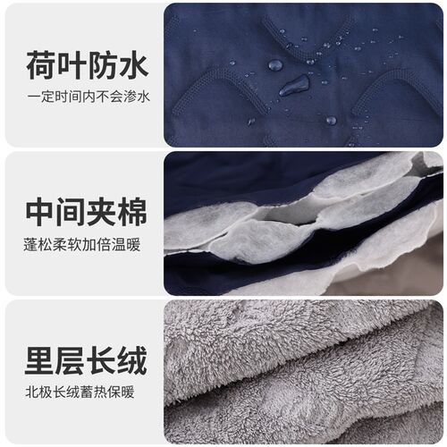 男士加绒长袖围裙秋冬罩衣加棉棉衣工作服干活耐脏家用厨房新款