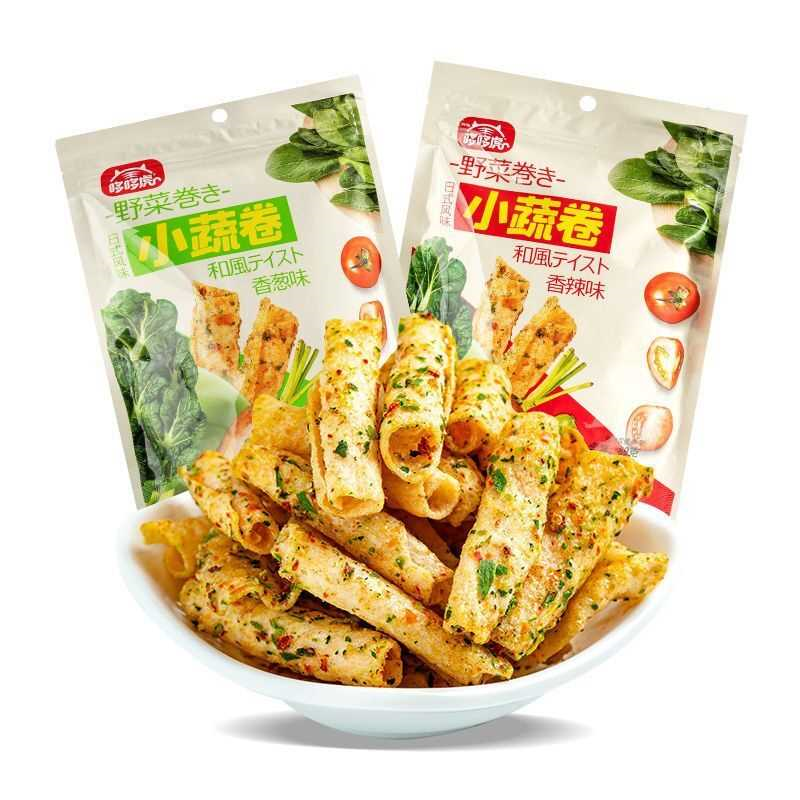 哆哆虎香脆蔬菜卷烧烤香葱香辣味网红薯片零食休闲膨化小吃袋装