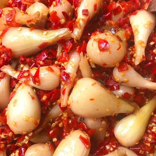 湖南特产酸辣荞头剁辣椒藠头茭头泡菜香辣藠头袋装咸菜下饭菜瓶装