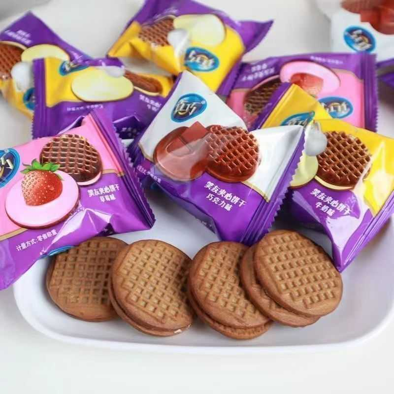 饼干曲奇果酱马卡龙笑友巧克力小包装早餐休闲零食散装混装