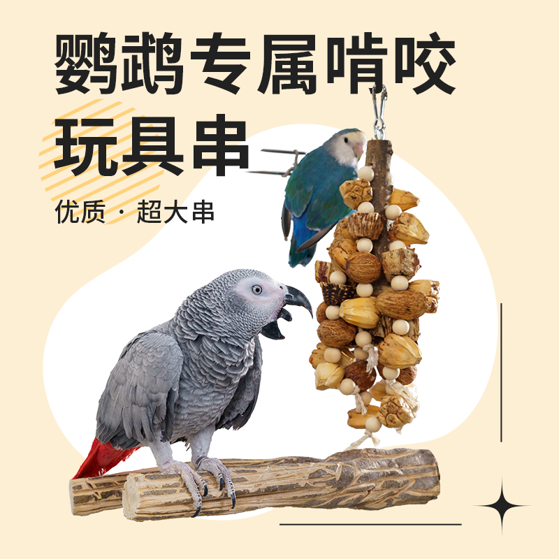 【天猫正品】鹦鹉玩具啃咬解闷自嗨磨牙玄凤和尚灰机中大型专用鸟