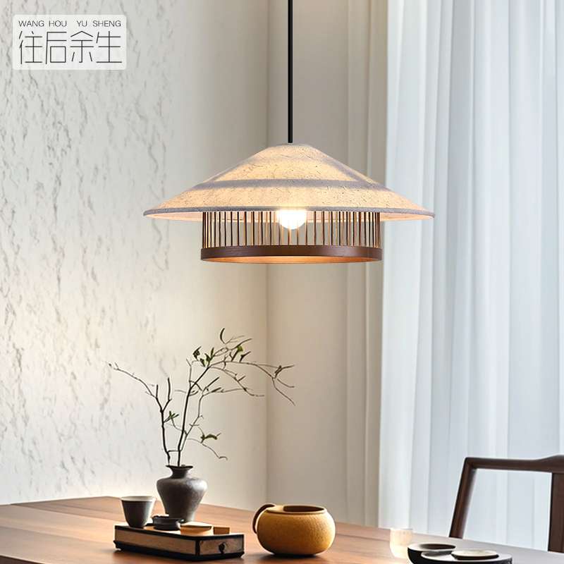 新中式餐厅吊灯中古宣纸灯笼茶室复古宋代美学中国风卧室书房灯具