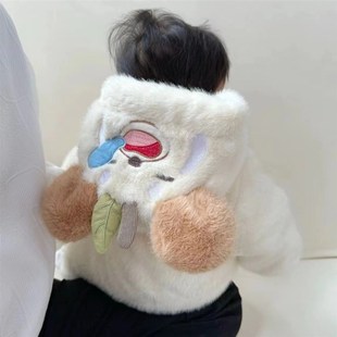 冬季 婴儿加绒加厚男女宝宝可爱超萌网红连体衣外出爬爬服洋气 新款