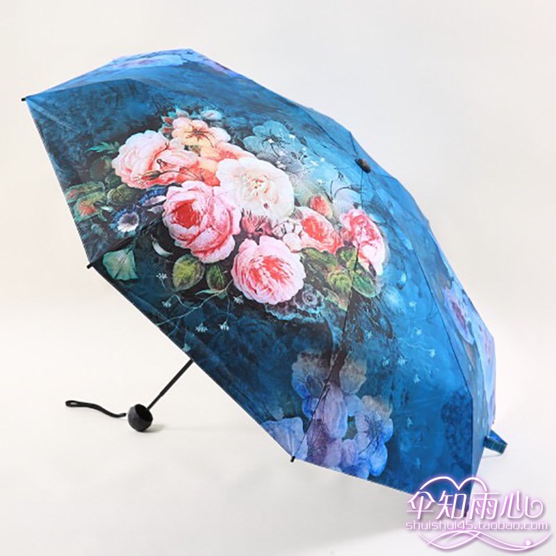 黑胶遮阳伞防止外线防晒伞折叠伞太阳伞K女士晴雨两用女神小黑伞