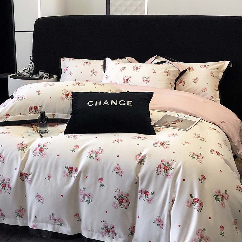 高级感100支全棉磨毛四件套秋冬保暖床单被套加厚1.8床上用品