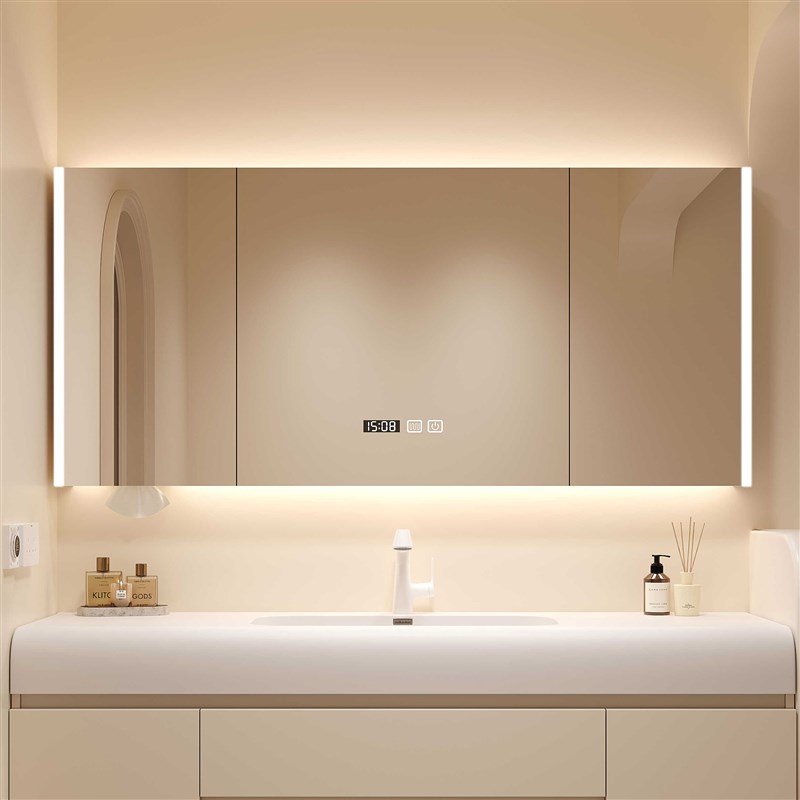 智能实木浴室镜柜挂墙式卫生间洗手间镜子置物架收纳储物单独镜柜