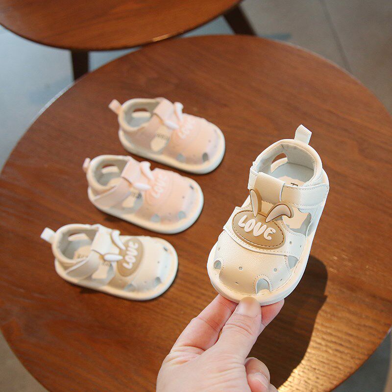 夏季一岁宝宝凉鞋包头婴幼儿学步鞋软底6-12个月婴儿叫叫鞋子夏款