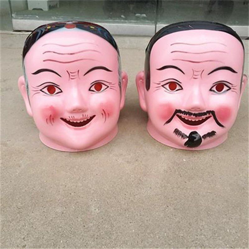 儿童大头娃娃面具秧歌社火男孩女孩大头人塑料大头娃娃头套