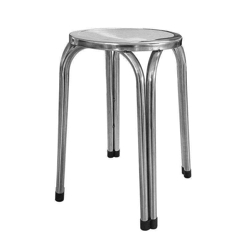 304加厚不锈钢凳子简约现代高低圆凳子饭店餐厅家用方凳子高板凳