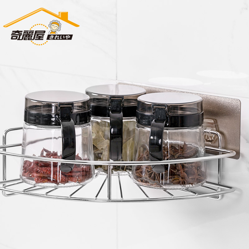 不锈钢浴室三角置物架墙角免打孔壁挂卫生间洗漱台墙上毛巾收纳架