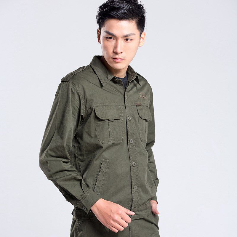 夏季薄款男士长袖工作服套装纯棉劳保服 焊工服套装男工装夏天薄