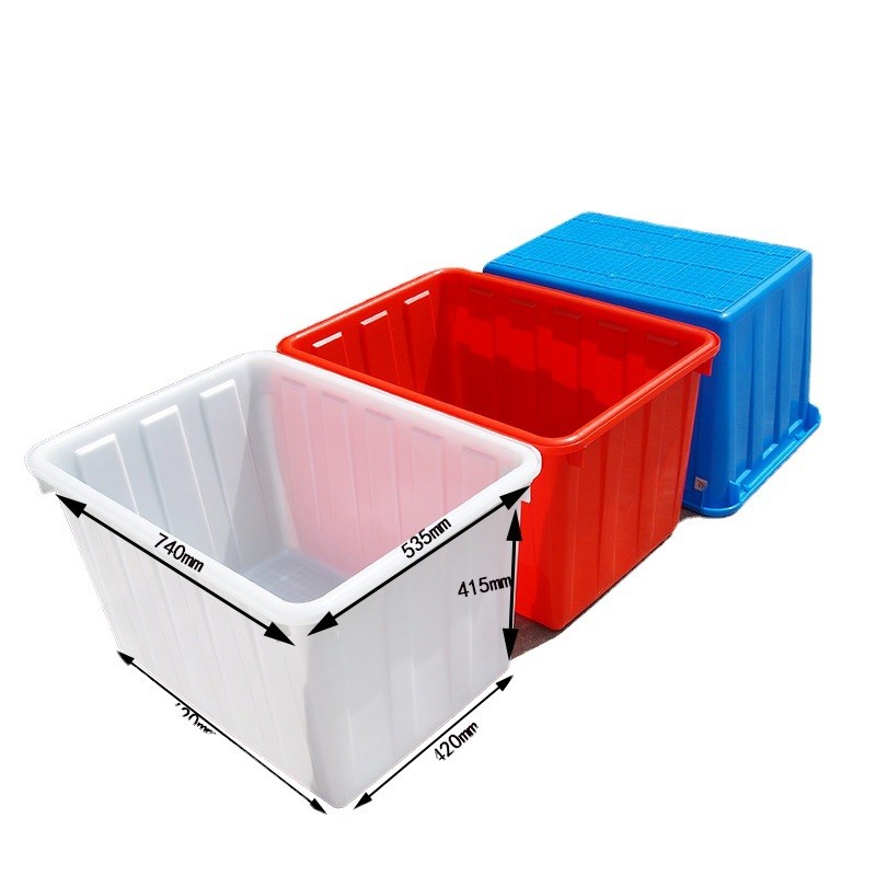 塑料周转箱带轮子长方形加厚服装厂手推车周转筐快递送货框大