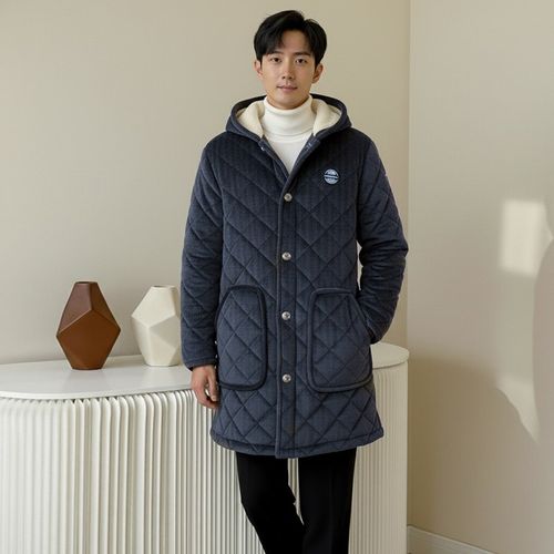 冬季大码爸爸工作棉衣棉服加绒中长款四川省服罩衣连帽巨厚C07