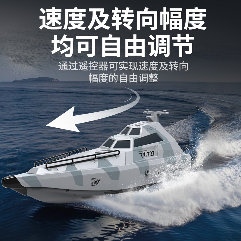 高速快艇涡喷射遥控船模型儿童大号防翻船大马力电动船男孩玩具