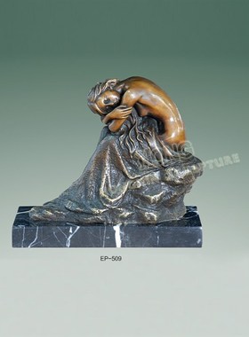 铜雕塑欧式少女EP496508工艺装饰品人物客厅酒柜书房家居桌面摆件