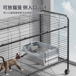 不锈钢猫砂盆高围栏开放式猫厕所带盖子超大号防外溅巨型猫屎盆子
