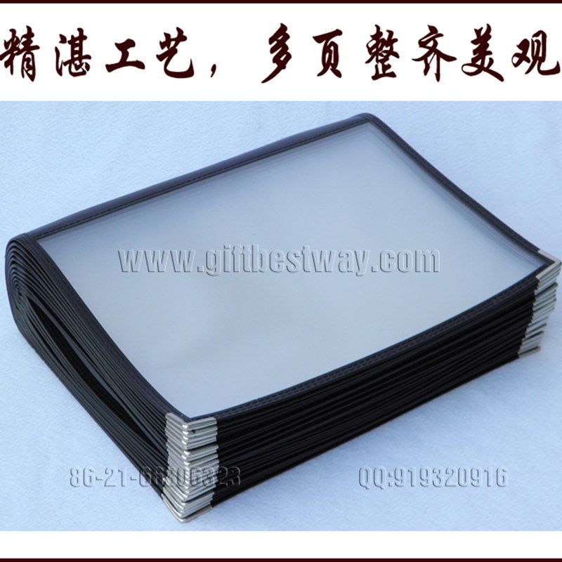 订制LOGO多页20页40面透明带封皮点菜单菜谱酒水夹本牌壳A4价目表