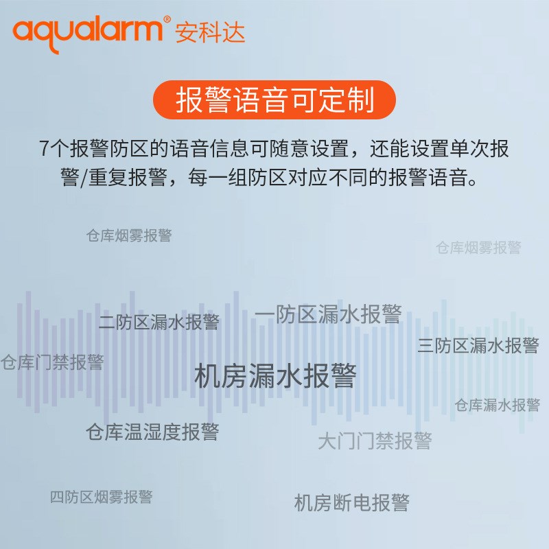 智能语音报警器声光提醒蜂鸣喇叭播报高音烟感漏水监控模块警号