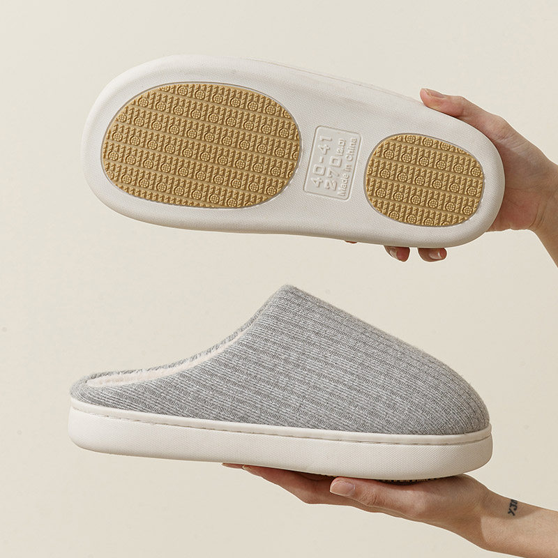 防滑棉拖鞋老年人居家室内秋冬季女士厚底外穿加绒保暖棉鞋男