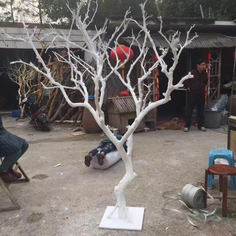 干树枝自然e造景许愿树白枯树室内展示庭院造型白树枝橱窗装饰树