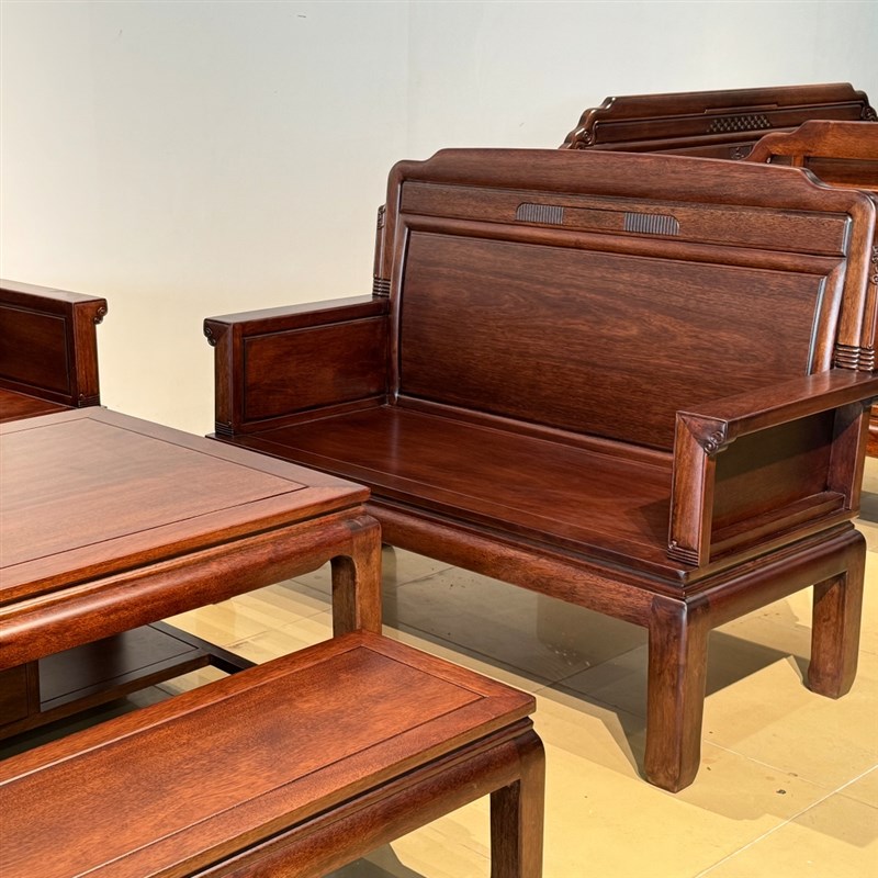 红木沙发菠萝格木沙发全实木2人位长椅二人位双人坐北美色厂