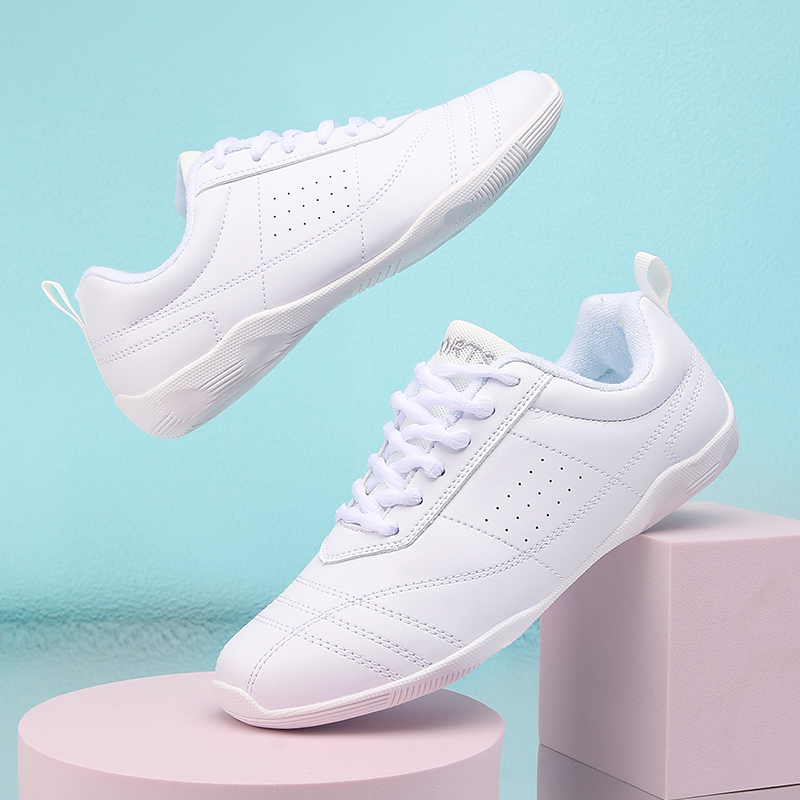 竞技健美操鞋女儿童舞蹈鞋软底体操鞋比赛运动训练鞋白色啦啦操鞋