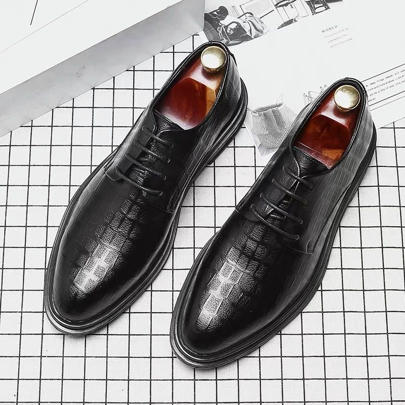 男士商务正装增高皮鞋男夏季透气英伦休闲伴郎青年黑色新郎婚鞋潮