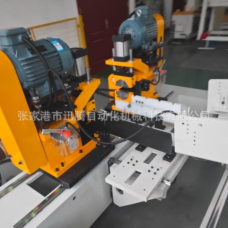 不锈钢金属方管圆管磨平去毛刺设备自动上料60双头伺服倒角机