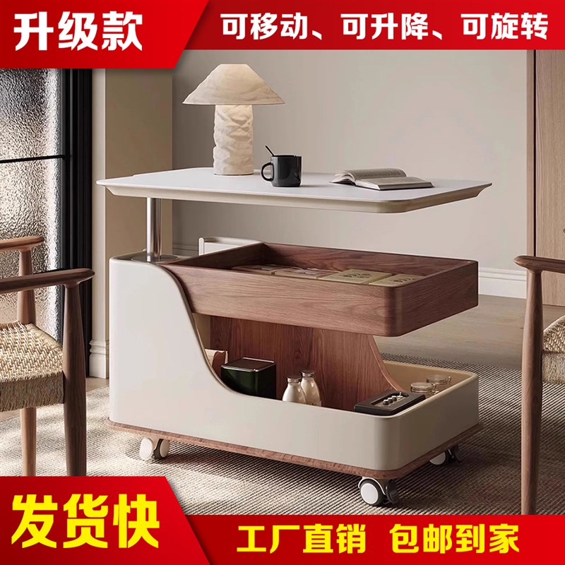 可移动升降茶几小户型客厅多功能边柜沙发推车简约现代家用小推车