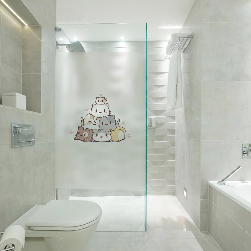 卫生间防窥玻璃贴膜推拉门贴纸浴室洗澡间磨砂厕所窗户贴纸防走光