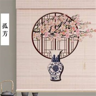 销竹帘卷帘隔断窗门帘x遮光免打孔电动升降窗帘新中式 新品 玄关