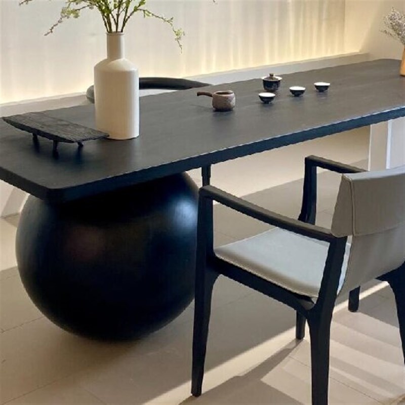 新中式茶桌椅组合现代简约侘寂风白蜡木泡茶桌茶楼办公室茶室茶台