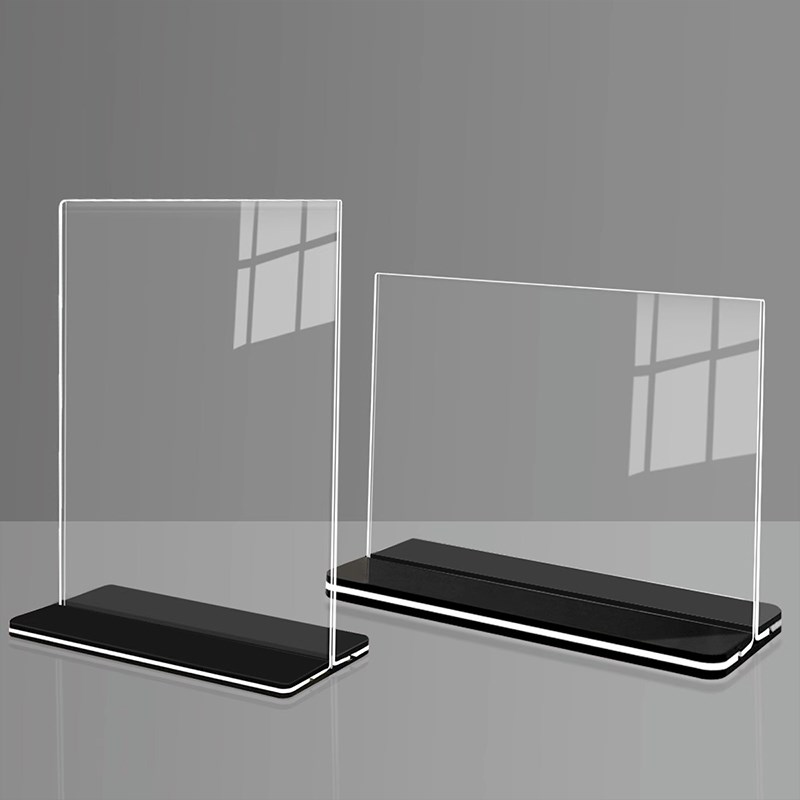 A4抽拉台签 酒水菜单台牌架立牌桌面餐牌T型广告价目表价格标价展