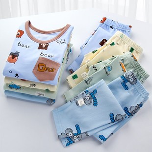 家居服 儿童保暖内衣线衣线裤 男童纯棉内衣套装 小男孩宝宝秋衣秋裤