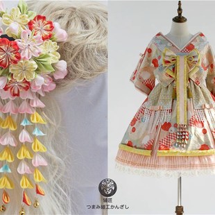 辅匠辉夜姬细工花和风和服发饰细工发簪lolita古典玩偶